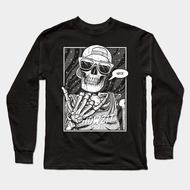 Nice - Cool Bones Skeleton Long Sleeve T-Shirt by GAz
